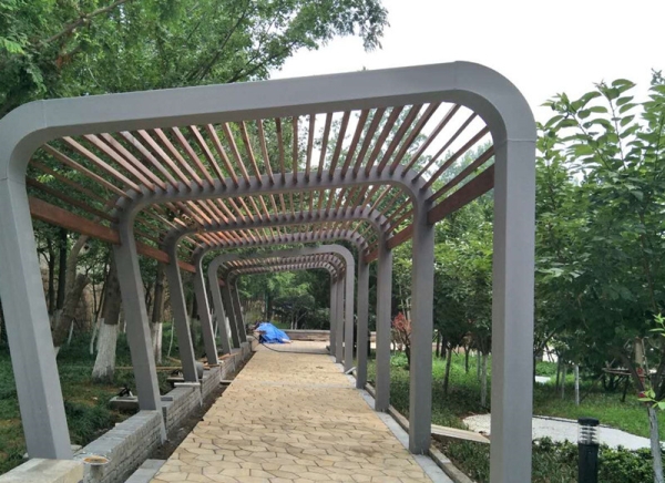 木塑廊架景观亭
